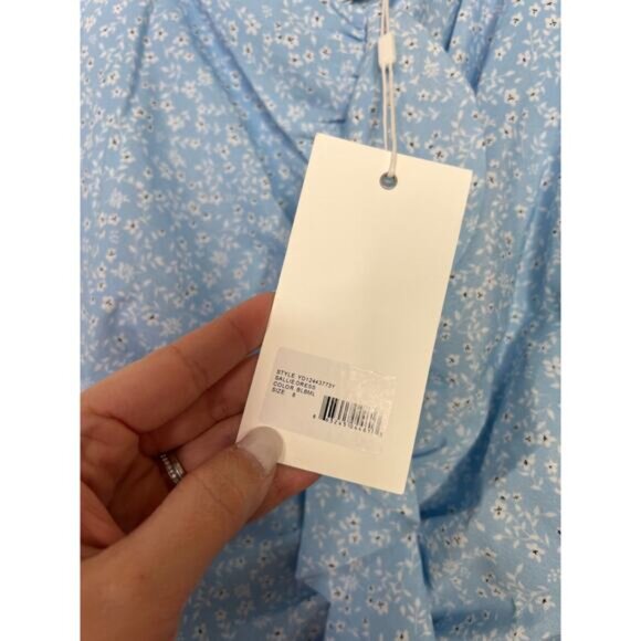 NWT Likely Ruffles Spaghetti Straps Sallie Dress Blue Bell Multicolor Size: 8 - Picture 5 of 9